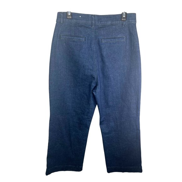 Loft Outlet Petite Trousers Dark Wash Denim Cotton Blend Size 12 Petite - Picture 2 of 15